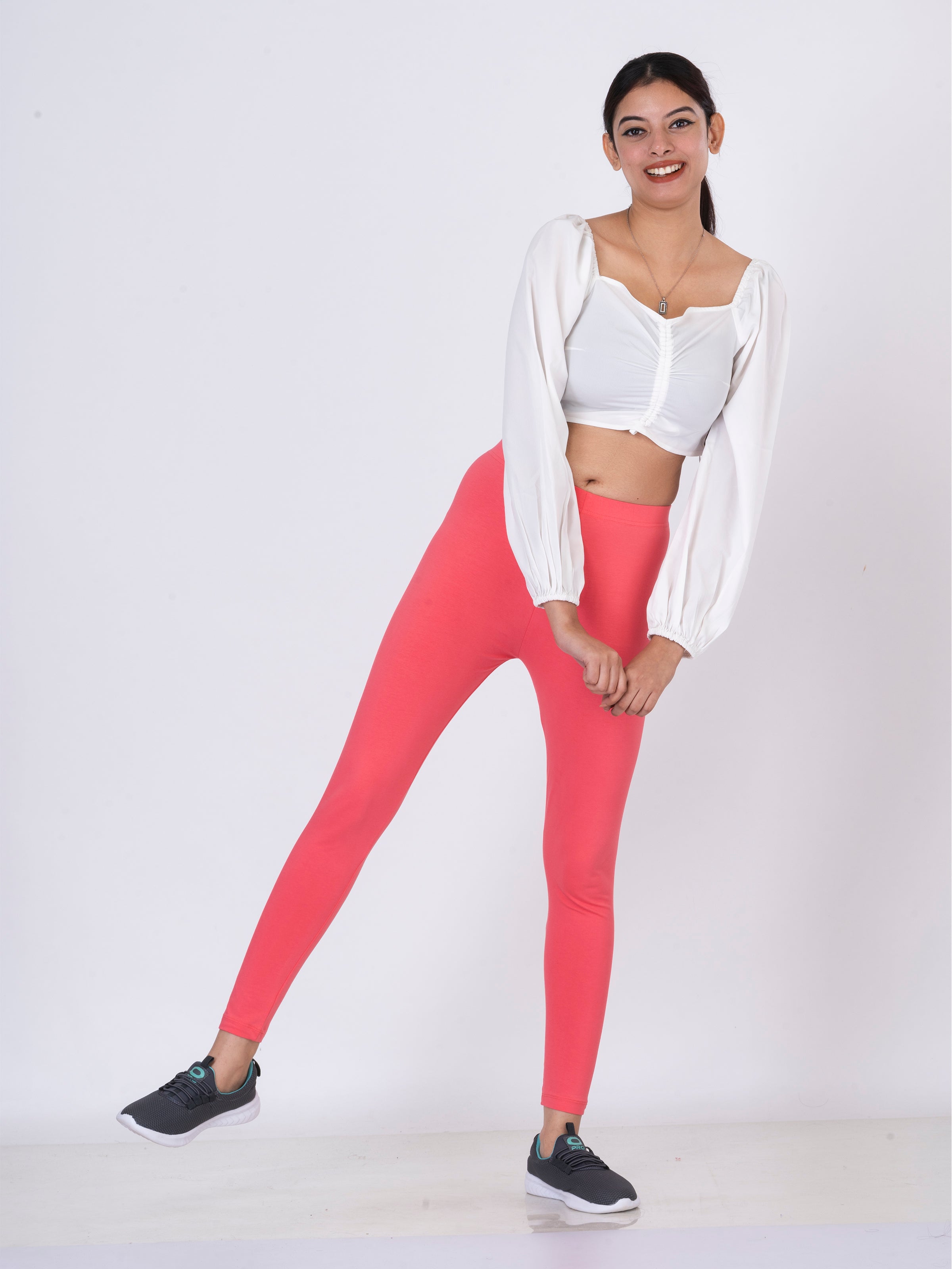 Buy Women Ankle length Pink Leggings / Yoga Pant: TT Bazaar