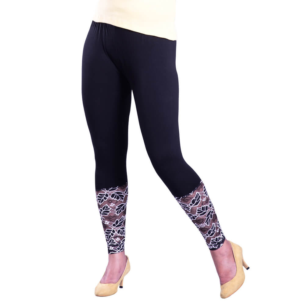 Coffee Brown color stretchable cotton ankle Leggings-LGA70
