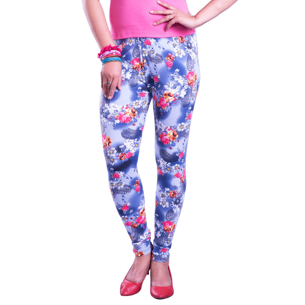 Blue Casual Wear Indian Region Stretchable Printed Lycra Legging For Ladies  at Best Price in Bhopal | Shivaay Enterprises
