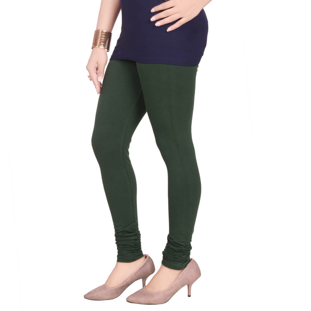 Buy Bottle Green Women's Stunning Full Lenght Churidar Legging Size :-  XL,XXL at